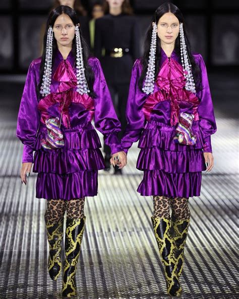 gucci models casting|Gucci twin sisters.